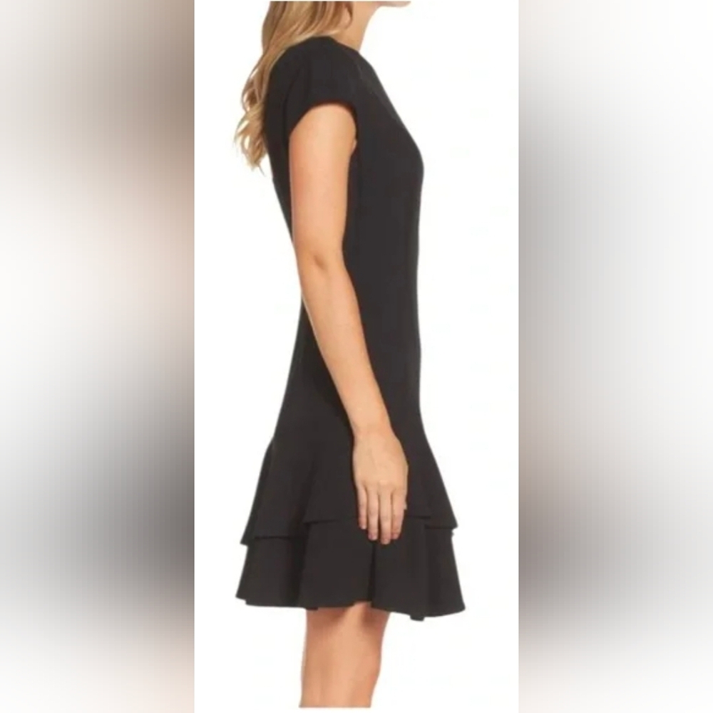 Eliza J Black Ruffle Dress, NEW w Tags! Size 12P 14P - Picture 5 of 11